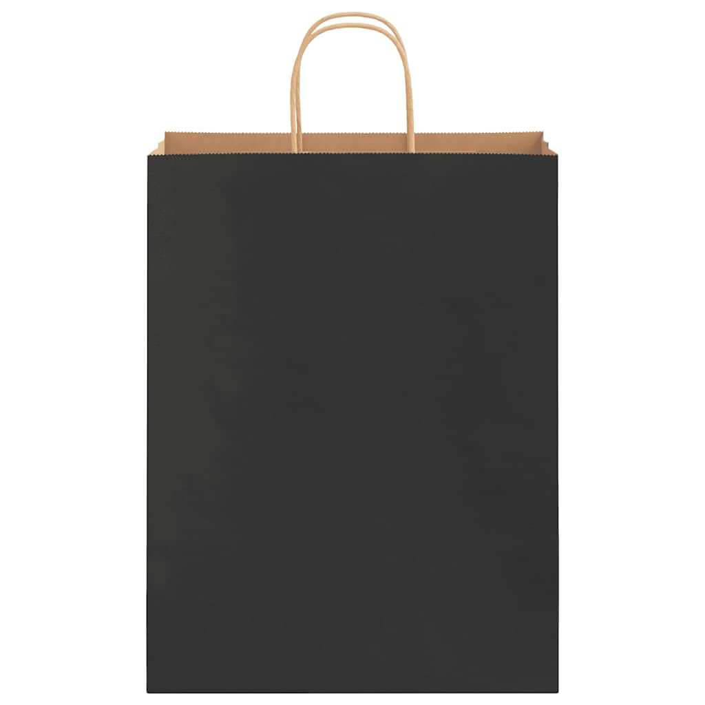 Papiertragetaschen 50 Stk. mit Henkeln Schwarz 32x12x42 cm