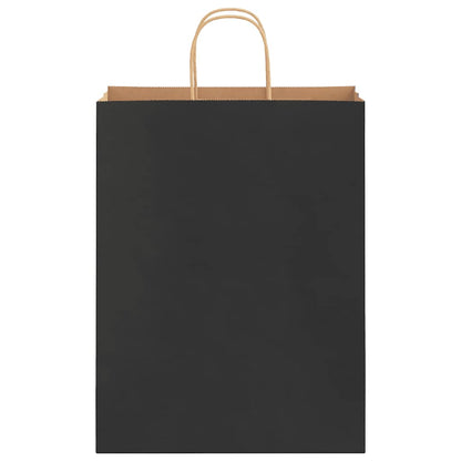 Papiertragetaschen 50 Stk. mit Henkeln Schwarz 32x12x42 cm