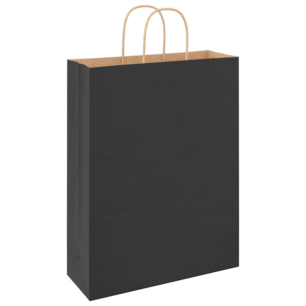 Papiertragetaschen 50 Stk. mit Henkeln Schwarz 32x12x42 cm