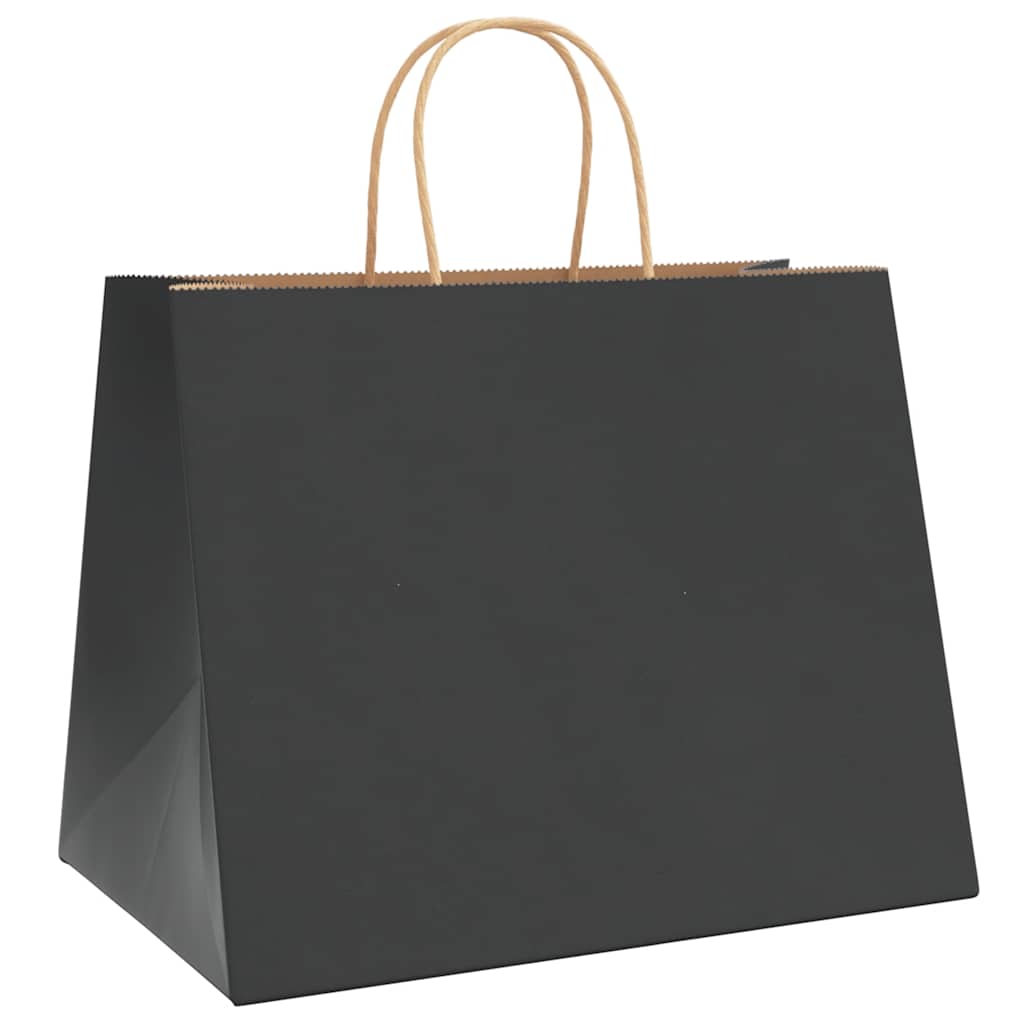 Papiertragetaschen 50 Stk. mit Henkeln Schwarz 32x22x24 cm