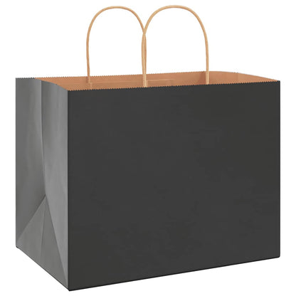 Papiertragetaschen 50 Stk. mit Henkeln Schwarz 32x22x24 cm
