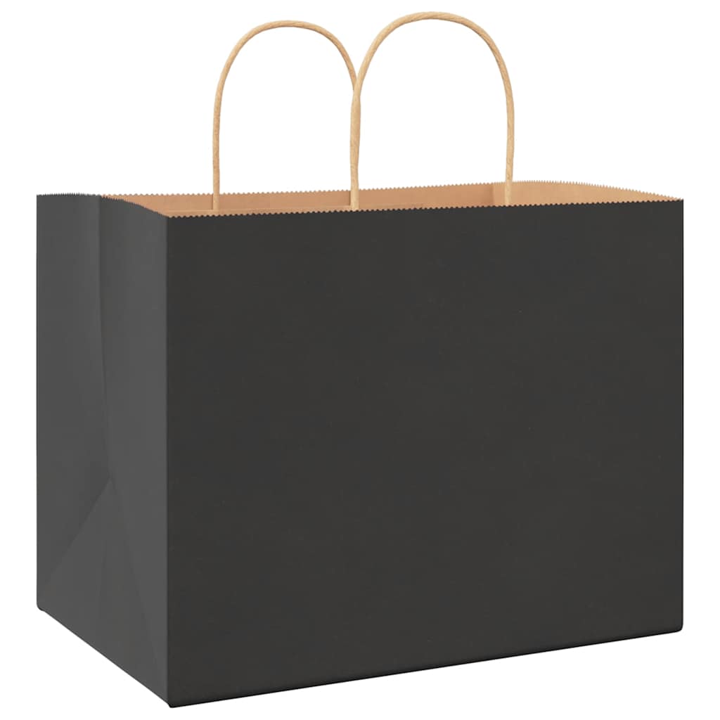 Papiertragetaschen 50 Stk. mit Henkeln Schwarz 32x22x24 cm
