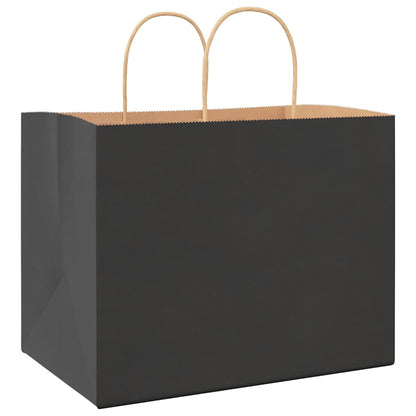 Papiertragetaschen 50 Stk. mit Henkeln Schwarz 32x22x24 cm