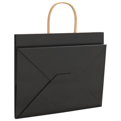 Papiertragetaschen 50 Stk. mit Henkeln Schwarz 32x22x24 cm