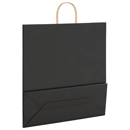 Papiertragetaschen 50 Stk. mit Henkeln Schwarz 45x17x48 cm