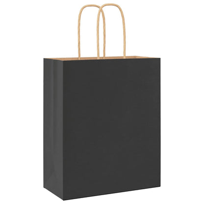 Papiertragetaschen 250 Stk. mit Henkeln Schwarz 18x8x22 cm