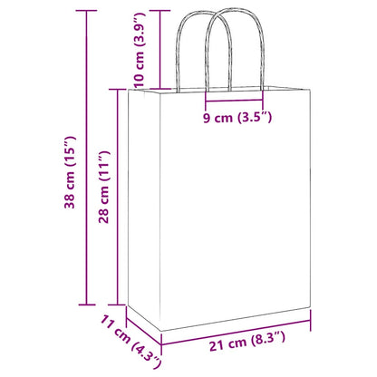 Papiertragetaschen 250 Stk. mit Henkeln Schwarz 21x11x28 cm