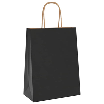 Papiertragetaschen 250 Stk. mit Henkeln Schwarz 21x11x28 cm