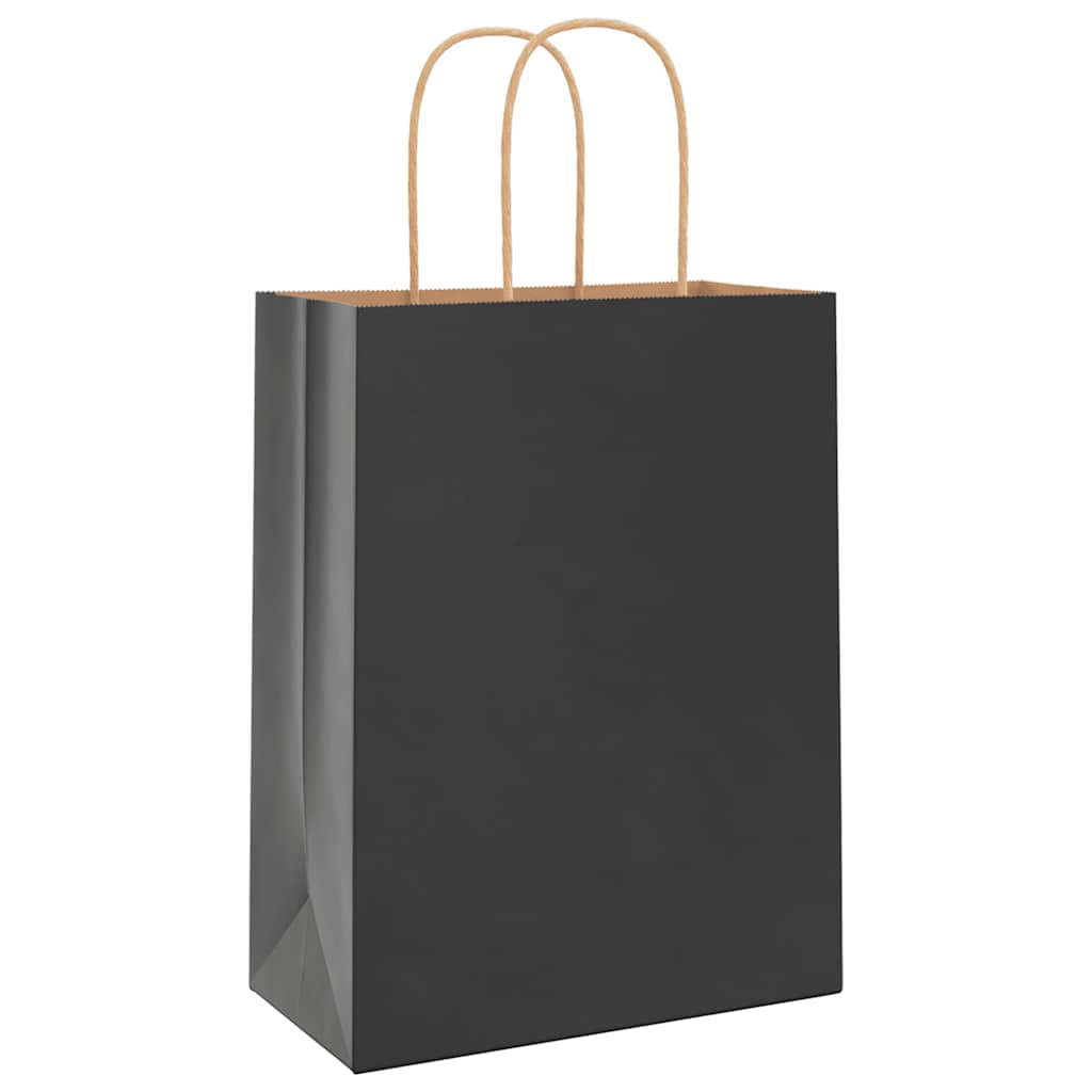 Papiertragetaschen 250 Stk. mit Henkeln Schwarz 21x11x28 cm