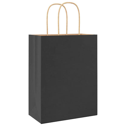 Papiertragetaschen 250 Stk. mit Henkeln Schwarz 21x11x28 cm