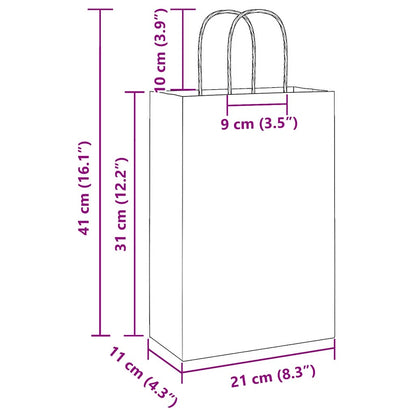 Papiertragetaschen 250 Stk. mit Henkeln Schwarz 21x11x31 cm