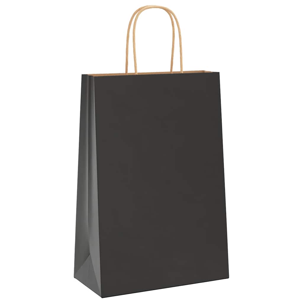 Papiertragetaschen 250 Stk. mit Henkeln Schwarz 21x11x31 cm