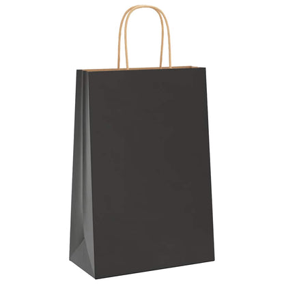 Papiertragetaschen 250 Stk. mit Henkeln Schwarz 21x11x31 cm