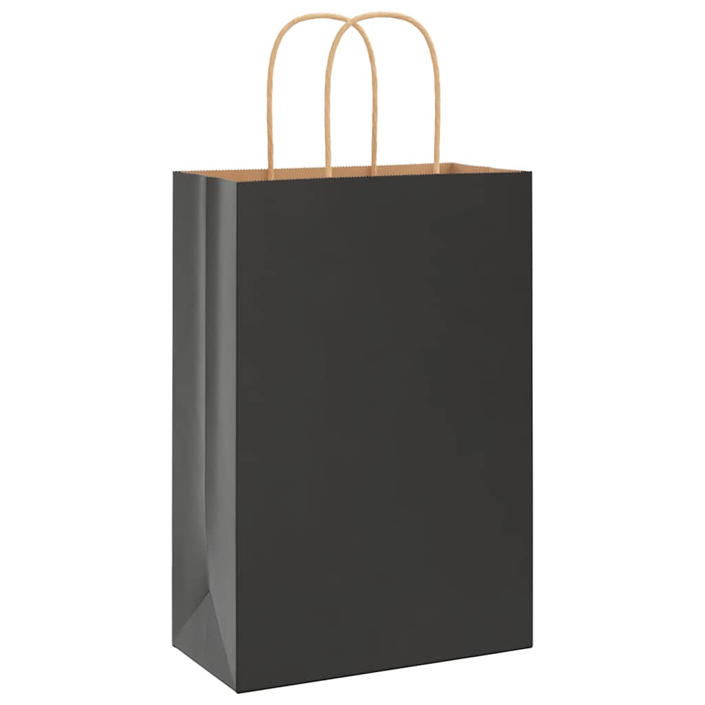 Papiertragetaschen 250 Stk. mit Henkeln Schwarz 21x11x31 cm