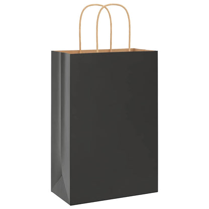 Papiertragetaschen 250 Stk. mit Henkeln Schwarz 21x11x31 cm