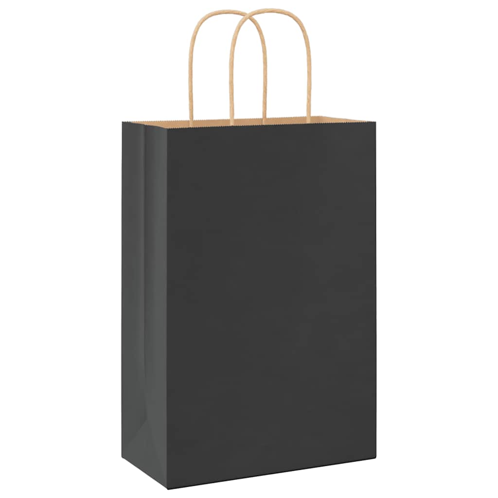 Papiertragetaschen 250 Stk. mit Henkeln Schwarz 21x11x31 cm