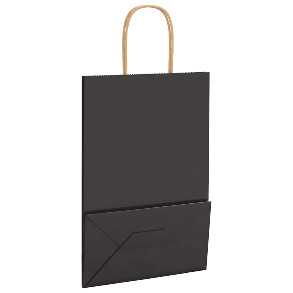 Papiertragetaschen 250 Stk. mit Henkeln Schwarz 21x11x31 cm