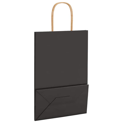 Papiertragetaschen 250 Stk. mit Henkeln Schwarz 21x11x31 cm