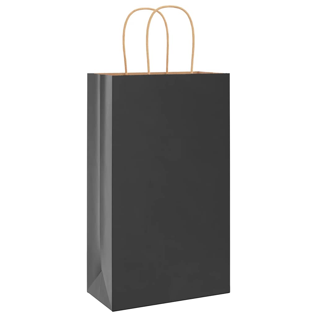 Papiertragetaschen 250 Stk. mit Henkeln Schwarz 21x11x36 cm