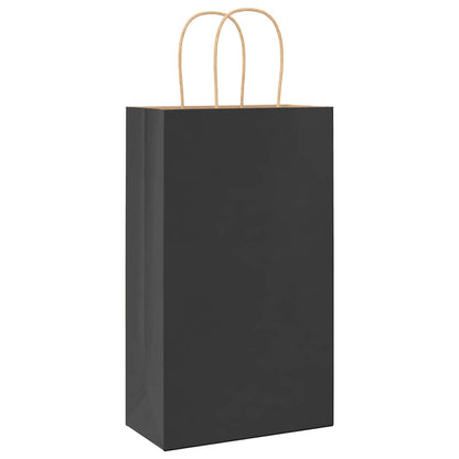 Papiertragetaschen 250 Stk. mit Henkeln Schwarz 21x11x36 cm