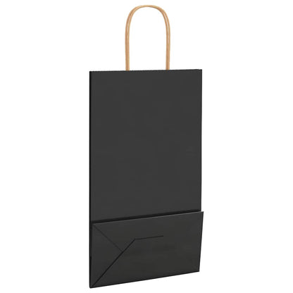 Papiertragetaschen 250 Stk. mit Henkeln Schwarz 21x11x36 cm