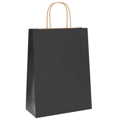 Papiertragetaschen 250 Stk. mit Henkeln Schwarz 26x12x35 cm