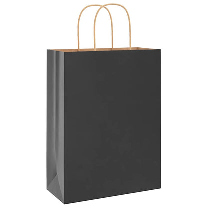 Papiertragetaschen 250 Stk. mit Henkeln Schwarz 26x12x35 cm