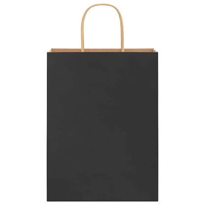 Papiertragetaschen 250 Stk. mit Henkeln Schwarz 26x12x35 cm