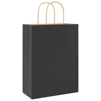 Papiertragetaschen 250 Stk. mit Henkeln Schwarz 26x12x35 cm