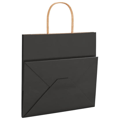 Papiertragetaschen 250 Stk. mit Henkeln Schwarz 26x17x25 cm
