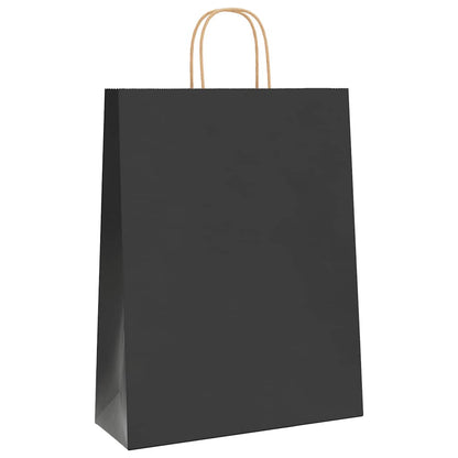 Papiertragetaschen 250 Stk. mit Henkeln Schwarz 32x12x42 cm