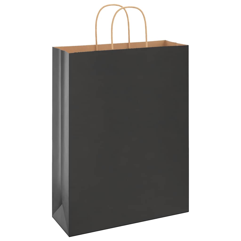 Papiertragetaschen 250 Stk. mit Henkeln Schwarz 32x12x42 cm