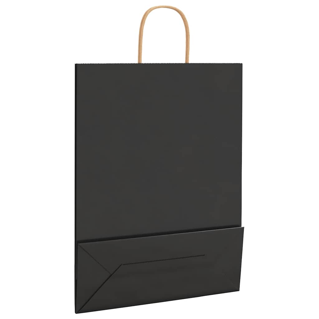 Papiertragetaschen 250 Stk. mit Henkeln Schwarz 32x12x42 cm