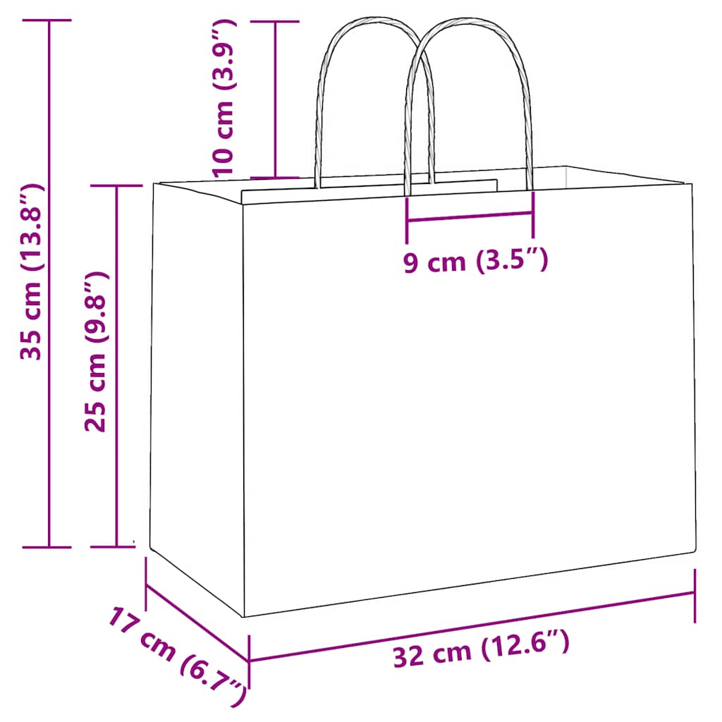 Papiertragetaschen 250 Stk. mit Henkeln Schwarz 32x17x25 cm