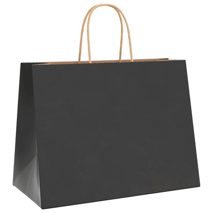 Papiertragetaschen 250 Stk. mit Henkeln Schwarz 32x17x25 cm