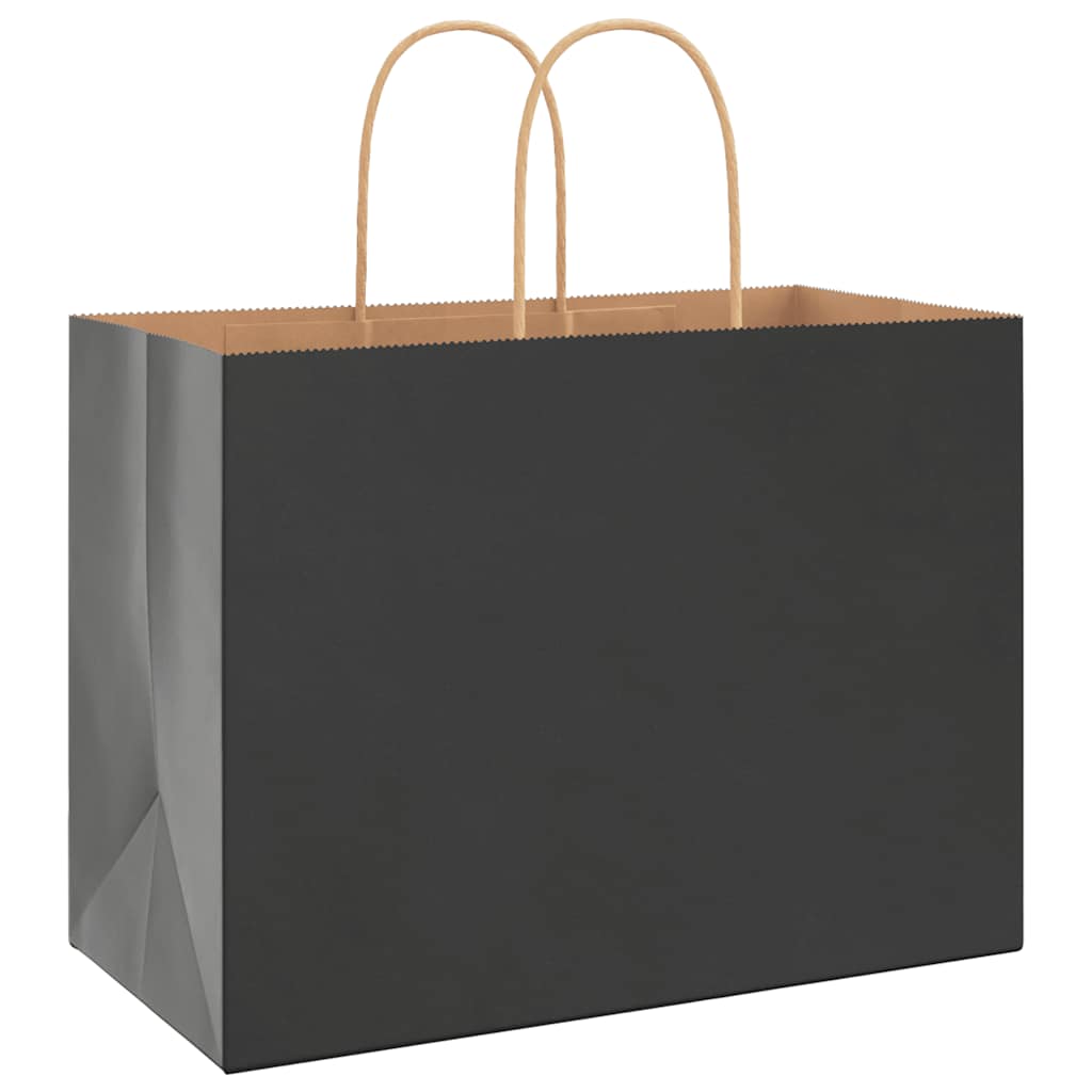 Papiertragetaschen 250 Stk. mit Henkeln Schwarz 32x17x25 cm
