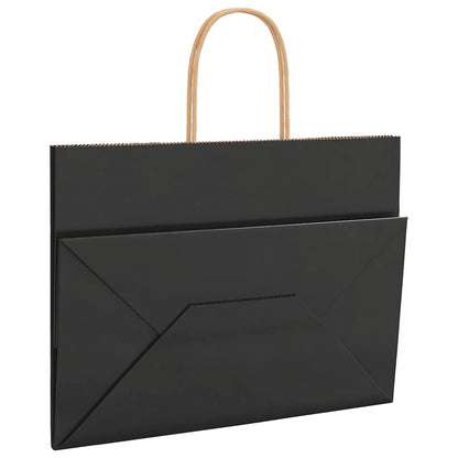 Papiertragetaschen 250 Stk. mit Henkeln Schwarz 32x17x25 cm