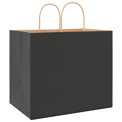 Papiertragetaschen 250 Stk. mit Henkeln Schwarz 32x22x28 cm