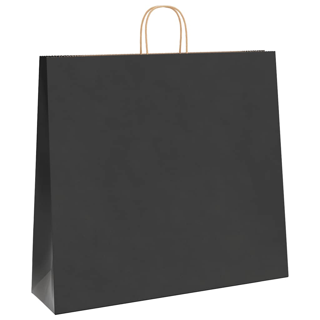Papiertragetaschen 250 Stk. mit Henkeln Schwarz 54x15x49 cm