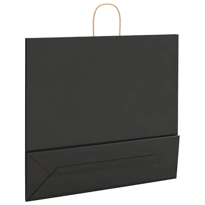 Papiertragetaschen 250 Stk. mit Henkeln Schwarz 54x15x49 cm
