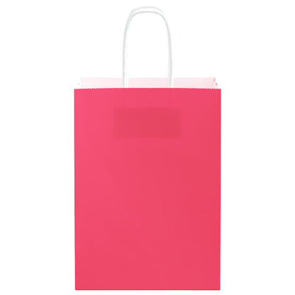 Papiertragetaschen 50 Stk. mit Henkeln Rosa 15x8x21 cm