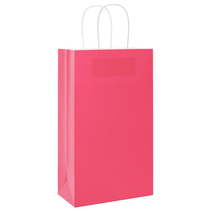 Papiertragetaschen 50 Stk. mit Henkeln Rosa 21x11x36 cm
