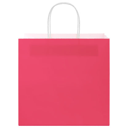 Papiertragetaschen 50 Stk. mit Henkeln Rosa 26x17x25 cm