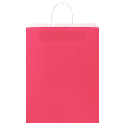 Papiertragetaschen 50 Stk. mit Henkeln Rosa 32x12x42 cm