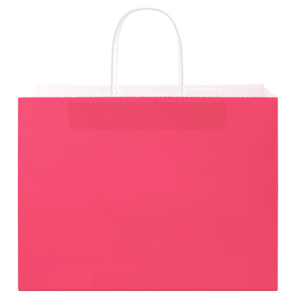 Papiertragetaschen 50 Stk. mit Henkeln Rosa 32x17x25 cm