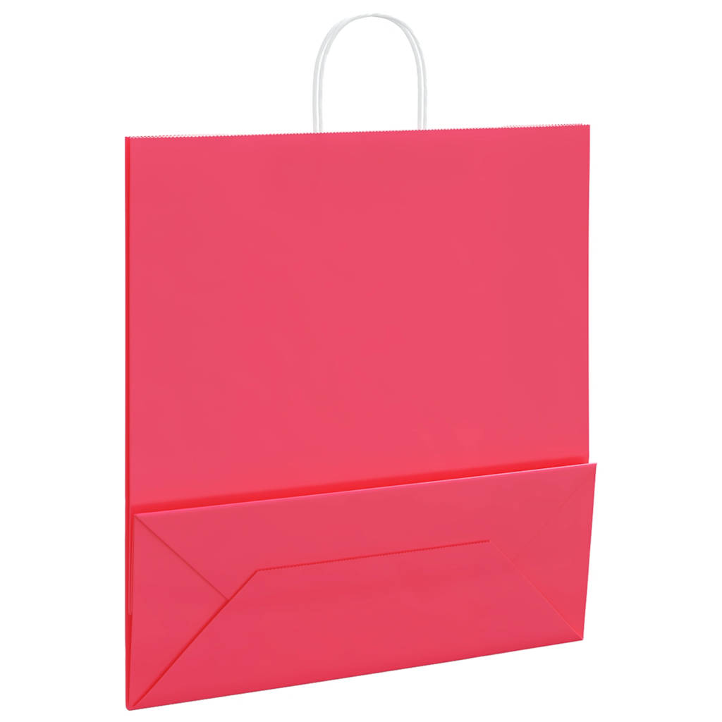 Papiertragetaschen 50 Stk. mit Henkeln Rosa 45x17x48 cm