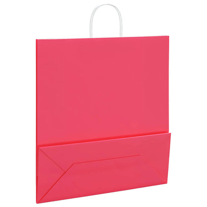 Papiertragetaschen 50 Stk. mit Henkeln Rosa 45x17x48 cm