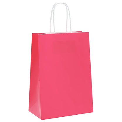 Papiertragetaschen 250 Stk. mit Henkeln Rosa 15x8x21 cm