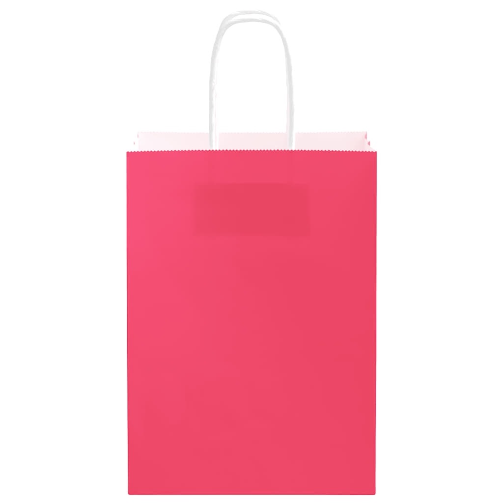 Papiertragetaschen 250 Stk. mit Henkeln Rosa 15x8x21 cm