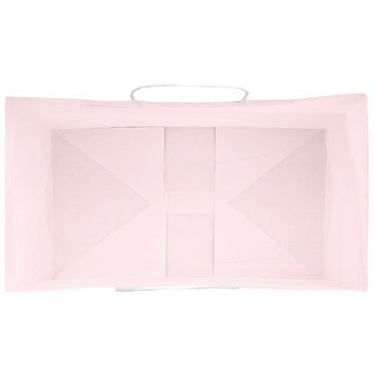 Papiertragetaschen 250 Stk. mit Henkeln Rosa 15x8x21 cm